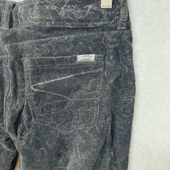 Seven7 Black Velvet Parsley Lace Skinny Jeans Size 8 New with Tags New with tags - Picture 4 of 7